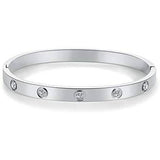 Love Friendship Bracelet Bangle with Cubic Zirconia Stones