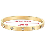 Love Friendship Bracelet Bangle with Cubic Zirconia Stones