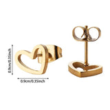 Love Stud Alloy Heart Earrings