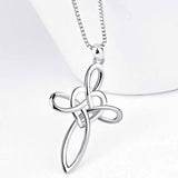 Lovely Sterling Silver Cross Pendant Necklace