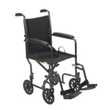 Steel Transport Wheelchair, Fixed Full Arms, 19" Seat