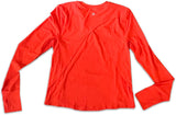 lululemon Womens UV Protection Folds Over Running Long Sleeve Shirt Slim Fit Size 8 Top Orange SLRO