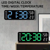 Luminous Large Screen LED Alarm Clock - Displays Week, Temperature, Humidity, and Timer