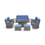 Alora Luxury 10-Piece All-Weather Outdoor Patio Furniture Set With Fire Pit Table (SAK39281)