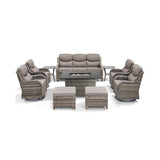 Alora Luxury 10-Piece All-Weather Outdoor Patio Furniture Set With Fire Pit Table (SAK39281)
