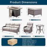 Alora Luxury 10-Piece All-Weather Outdoor Patio Furniture Set With Fire Pit Table (SAK39281)