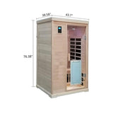 Thermora Luxury 2-Person Hemlock Wood FAR Infrared Sauna Room W/ Glass Door, 1750W (SAK81525)