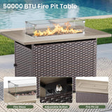 Alora Luxury 7-Piece Outdoor Patio Furniture Set With Fire Pit Table (SAK57391)