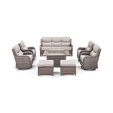 Alora Luxury 8-Piece All-Weather Patio Furniture Set With Fire Pit Table (SAK37512)