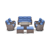 Alora Luxury 8-Piece All-Weather Patio Furniture Set With Fire Pit Table (SAK37512)