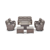 Alora Luxury 8-Piece All-Weather Patio Furniture Set With Fire Pit Table (SAK37512)