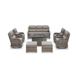 Alora Luxury 8-Piece All-Weather Patio Furniture Set With Fire Pit Table (SAK37512)