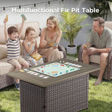 Alora Luxury 8-Piece All-Weather Patio Furniture Set With Fire Pit Table (SAK37512)