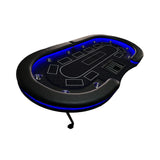 Luxury 94-Inch Foldable 10 Player Poker Table With LED, Wheels And Cup Holders (SAK24897)