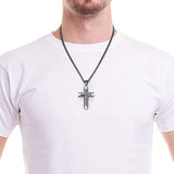 Luxury Cross Pendant Necklace for Men, Large Jesus Christ 316L Stainless Steel Cross Pendant Necklace, Heavy Duty Necklace for Men