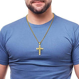 Luxury Cross Pendant Necklace for Men, Large Jesus Christ 316L Stainless Steel Cross Pendant Necklace, Heavy Duty Necklace for Men