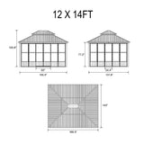 Alora Oasis Luxury Heavy-Duty Hardtop Sunroom With Aluminum Frame And LED Lights (SAK79102)