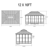 Alora Oasis Luxury Heavy-Duty Hardtop Sunroom With Aluminum Frame And LED Lights (SAK79102)