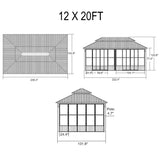 Alora Oasis Luxury Heavy-Duty Hardtop Sunroom With Aluminum Frame And LED Lights (SAK79102)