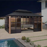 Alora Oasis Luxury Heavy-Duty Hardtop Sunroom With Aluminum Frame And LED Lights (SAK79102)