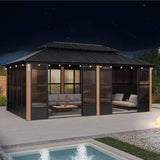 Alora Oasis Luxury Heavy-Duty Hardtop Sunroom With Aluminum Frame And LED Lights (SAK79102)