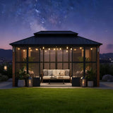 Alora Oasis Luxury Heavy-Duty Hardtop Sunroom With Aluminum Frame And LED Lights (SAK79102)