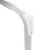 Luxury Simple Arch Chair - Set of 4 White PU Material High Resilience Dining Chair with Arched Metal Silver Leg.