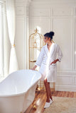 Knee-Length Waffle Kimono Robe for Women
