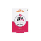 New Life Mena K2+D3 Vitamin : , High Absorption, 100 mcg K2 & 1000 IU D3, Gluten & Soy-Free