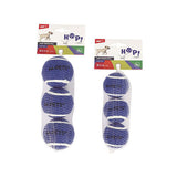 M-Pets Hop Tennis Ball Blue Durable Dog Toy 3-Pack 6.4 cm