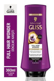 Gliss Full Hair Wonder: Anti Hair Loss Cream - Biotin & Collagen Hair Strengthening, Volumizing Conditioner Treatment (12.17 fl oz)