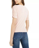 American Rag Juniors Ruched-Sleeve Rib-Knit Velvet Top