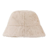 Eklips Beige Plush Bucket Hat for Winter Cozy Style