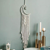 Macrame Woven Wall Hanging Boho Tapestry Moon Star Dreamcatcher Home Decor