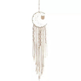 Macrame Woven Wall Hanging Boho Tapestry Moon Star Dreamcatcher Home Decor