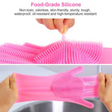 Magic Silicone Brush Dishwashing Gloves