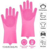 Magic Silicone Brush Dishwashing Gloves