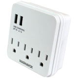 Magnavox Desk Top Multi-Functional Wall Outlet Surge Protector Charging Port