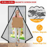 Magnetic Screen Door Hands-free Fly Mesh Door Curtain