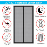 Magnetic Screen Door With Durable Fiberglass Mosquito Mesh Curtain