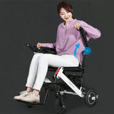 Maidesite 17.5-Inch Wide Seat Lightweight Electric Folding Wheelchair, 500W (SAK33689)