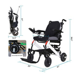 Maidesite 17.5-Inch Wide Seat Lightweight Electric Folding Wheelchair, 500W (SAK33689)