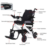 Maidesite 17.5-Inch Wide Seat Lightweight Electric Folding Wheelchair, 500W (SAK33689)