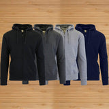 3-Pack Men's Slim-Fit Fleece-Lined Zip Hoodie