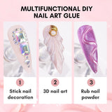 Makartt Nail Rhinestone Glue for Nails: Super Strong Gel Nail Glue for Decorations Nail Charm 3D Nails Bling Gel for Nail Gem Nail Art Jewel Diamonds 30ML Cured Need Beauty