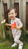 Mama Tattoo Hearts Bamboo Henley Romper