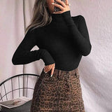 MANGOPOP Women's Mock Turtle Neck Long Sleeve Tops Bodysuit Jumpsuit