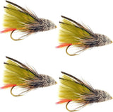 Olive Marabou Muddler Minnow Streamer Fly - 4 Flies Size 8