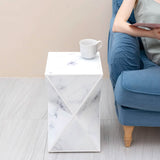 Marble End Table Multi-Face Contemporary Nightstand