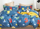 Markutus Kids Blue Dinosaur  Pattern Dinosaur. Color: a combination of blue red.yellow. green Material: Shell natural100%Cotton printing fabric 40s40s 220tc. Filling 100% down alternative poly fill 270gsm .